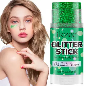 Body Glitter Stick, Shimmering Body Glitter, Chunky Shimming Makeup Sticks for Face, Lips, Eyes, Hair, Party Glitter Gel for Singer Concert Music Festival