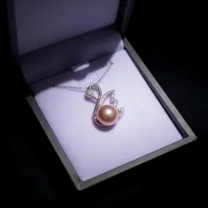 Swan pendant/ fresh water pearl/Large Pearl Pendant/Solitaire Pearl Pendant/Pearl Pendant with Chain/Adjustable Pearl Pendant/Minimalist Pearl Pendant/S925 Silver Pearl Pendant/gift Elegant Necklace Elegant Beaded Necklace Necklets
