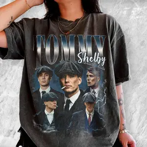 [Sale up to 50%] [Free Ship]c Oversize Tee Tommy Shelby Peaky Blinder Acid Wash Oversized Comfort Color T-Shirt, Retro Peaky Blinders Shirt, Mineral Distressed 90s Trending Unisex Tee