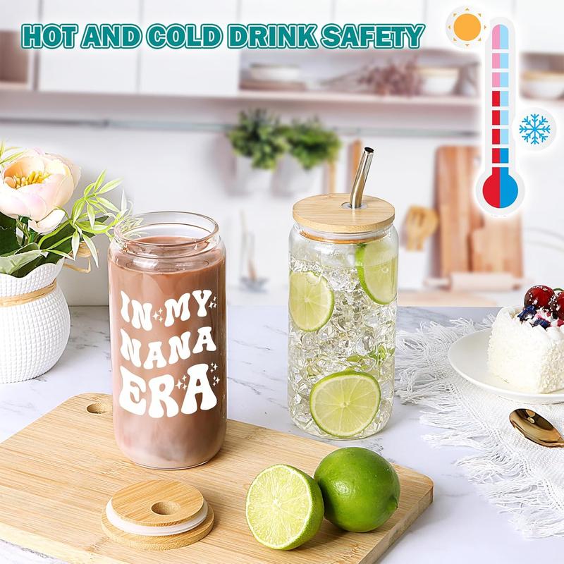 Gifts for Nana,  Nana Birthday Christmas Mothers Day Grandparents Day Gifts from Granddaughter Grandson Grandchildren, 16 Oz Women Cup Can Glass