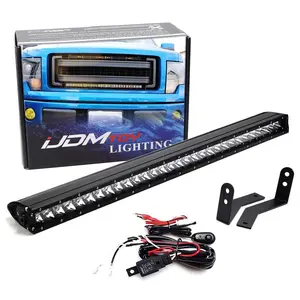 iJDMTOY Behind Grille Mount 30-Inch LED Light Bar Kit For Ford F150 (2009-2014), Includes (1) 150W High Power LED Lightbar, Mesh Grill Mounting Brackets & On/Off Switch Wiring Kit