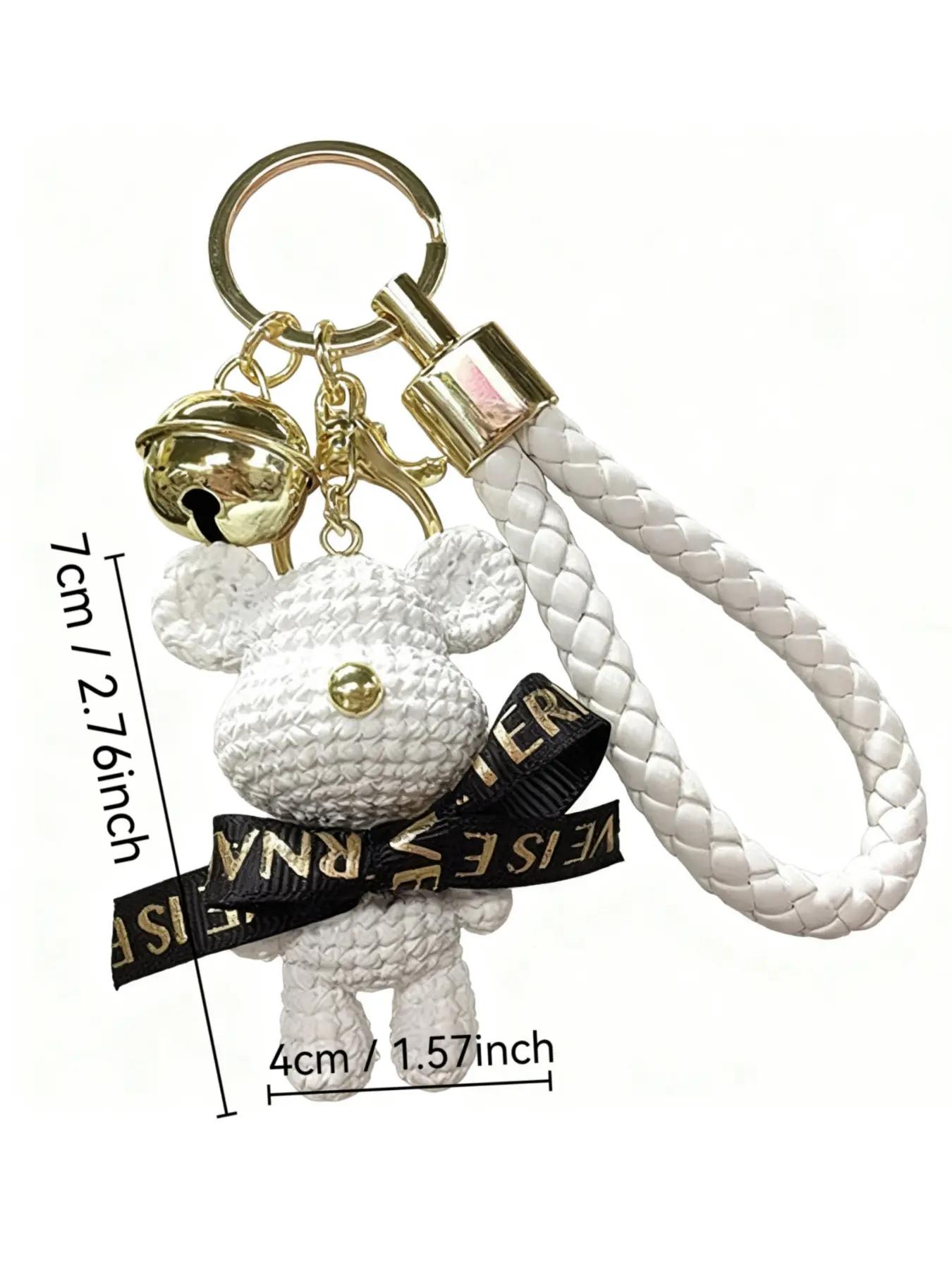 Set of Fun Gift Keychains with Bell Bowtie Bear, Cute Design Keychains for Family and Friends, Perfect Simple Accessories for Any Occasion, Keychain Kawaii, Teddy Keys.Stunning Little Gifts for Gatherings—Come Surprise Your Family and Friends!