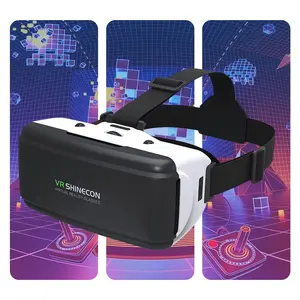 Shinecon Virtual Reality Headset VR Glasses 3D Device Helmet Goggles Lenses For Mobile Smartphone Smart Phone Cell Realidade Viar Game Controller movie film video show Viewer Eyewear Head-Mounted Compatible with 4.7-6.0 inch Phones VR Headsets