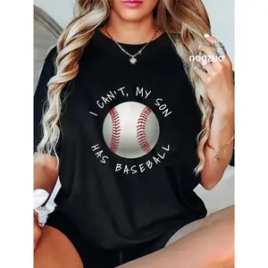 100% Cotton I Can't My Son Has Baseball Practice T-Shirt For Moms Dads T-Shirt