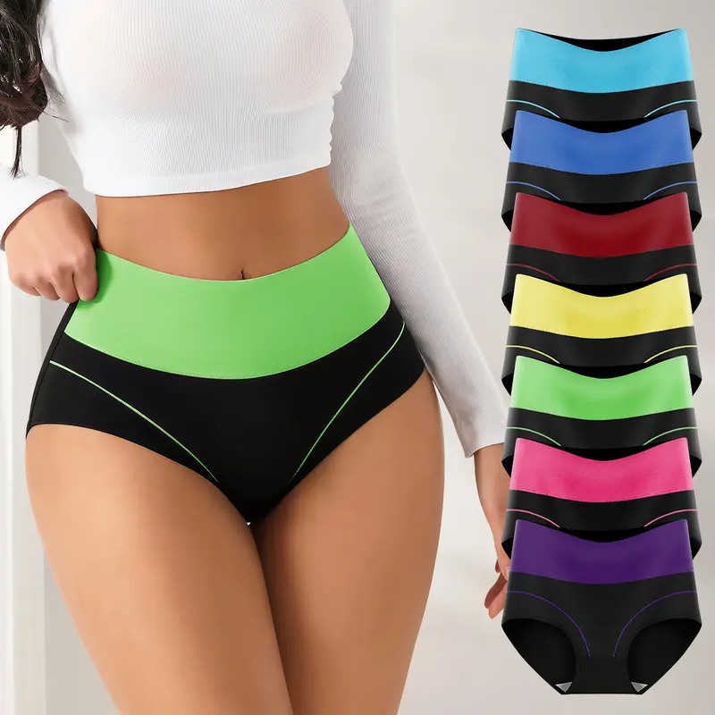 Hotcom Women’s Plus Size Belt-Detail Hipster Panties 7 Pack – Seamless Soft Lingerie with Elastic Waist Belt, Breathable Everyday Womenswear