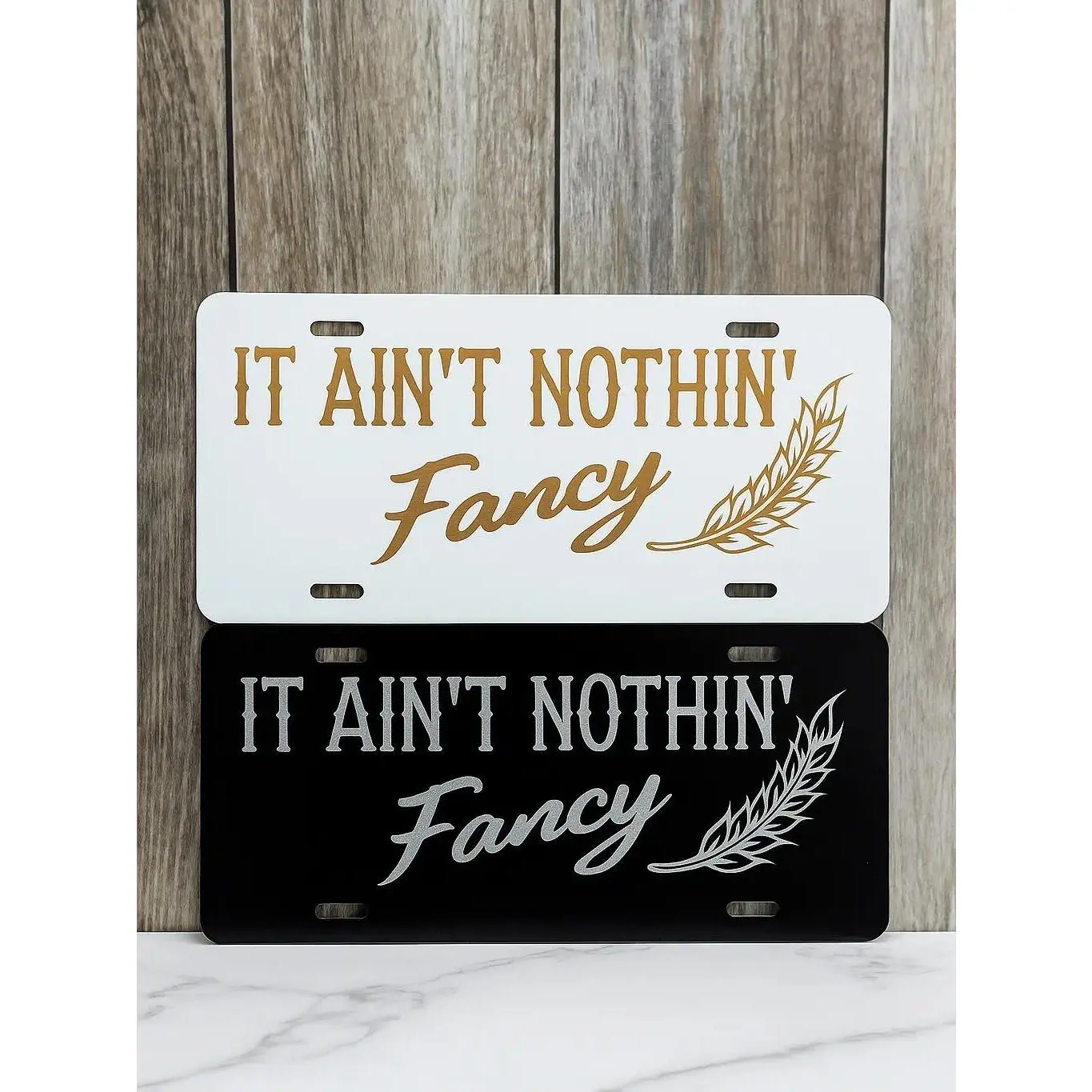 It Aint Nothin Fancy License Plate Blue Collar License Plate  Custom Truck License Plate Vehicle license plate frames Car