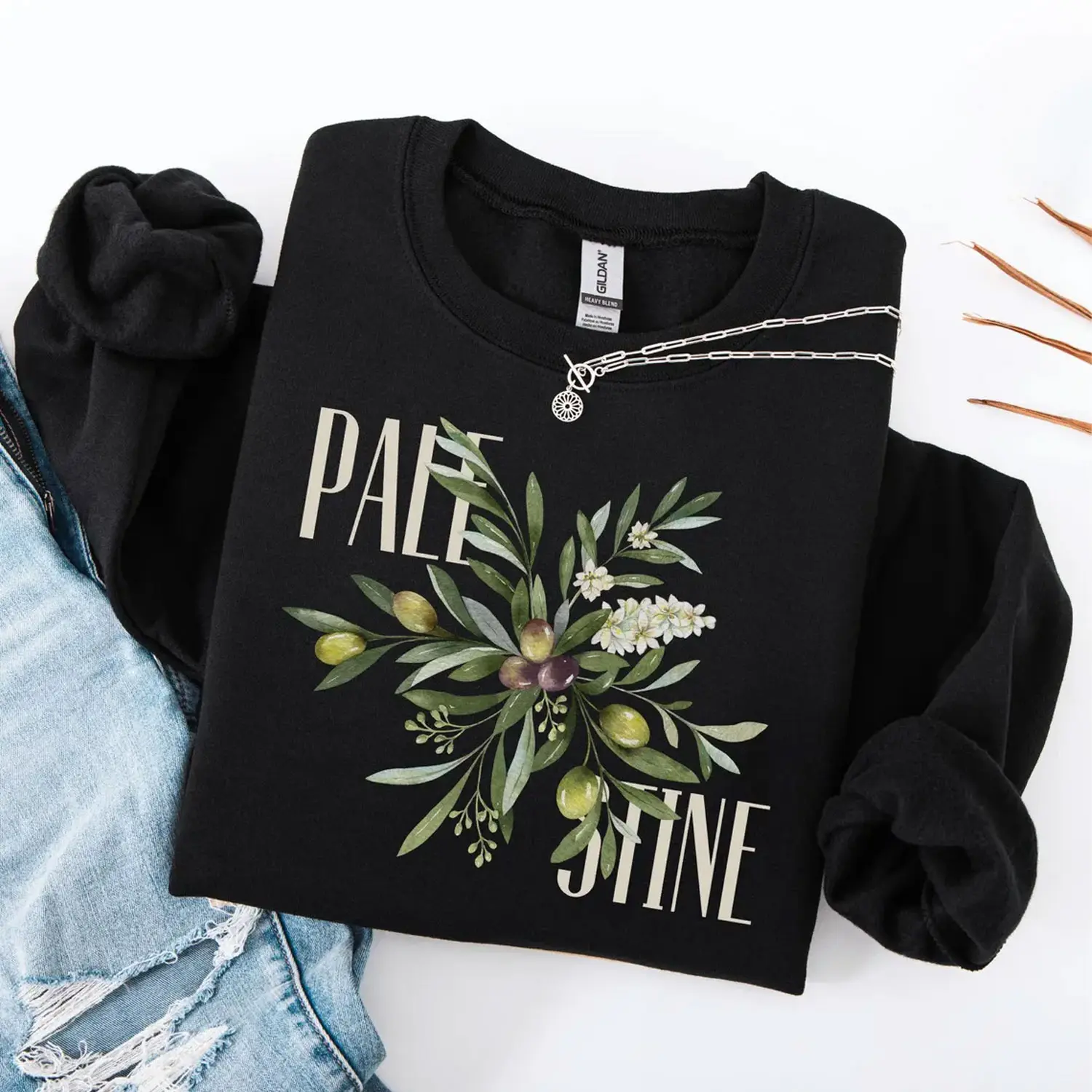 Palestine Olive Sweatshirt, Palestine Sweater, Free Palestine Independence Crewneck, Unisex Palestine Clothing