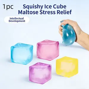 1PC  Creative Jelly Color Cube Squeeze Toy, Stress Ball Without Net, Slow Rebound Stress Relief, Relieve Learning Anxiety, Work Pressure, Relaxing Fun