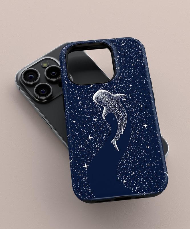 Ocean Animal Whale Shark Pattern Phone Case Applicable to iP15Promax ip14Pro mobile phone case 12 trendy brand 13 anti-fall cover 14Promax 15Pro cute Plus phonecase Accessories Acrylic casetify