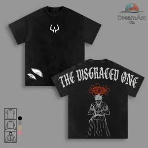 Sukuna “The Disgraced One” Vintage Washed Oversized Gym T-Shirt – Jujutsu Kaisen Anime Graphic Tee, Ryomen Sukuna Curse King Manga Shirt, Streetwear Casual Apparel, Unisex Top, Gift for JJK Fans