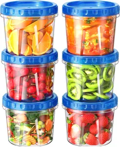 6 Pack 24 oz Freezer Storage Containers Plastic Food Storage Containers with Twist Top Lids BPA Free Reusable Soup Containers with Lids Leakproof Microwave Dishwasher Safe