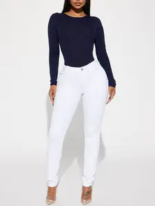 Classic Mid Rise Skinny Jeans - White