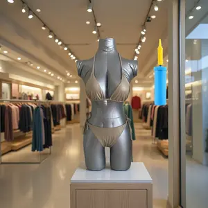 Women's Inflatable Half Body Suit Mannequin, Includes Manual Air Pump, Ideal for Display & Photography, Realistic Design