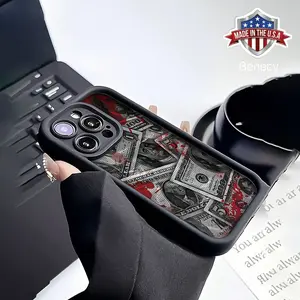 Black US Dollar Pattern TPU Anti-Fall All-Inclusive Precision Protective Case for Iphone6/7/8/X/Xs/Xr/Xs Max/11/12/13/14/15/16Pro Max