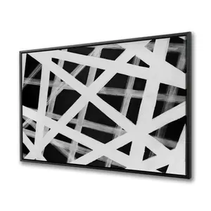360 stand Geometric Striped Framed Wall Art Print - 36x48 in. Minimalist Striped Print with Aesthetic Design, Room Decoration, Art Wall Decoration for Man Cave Modern Home Decor Supplies, Artistic