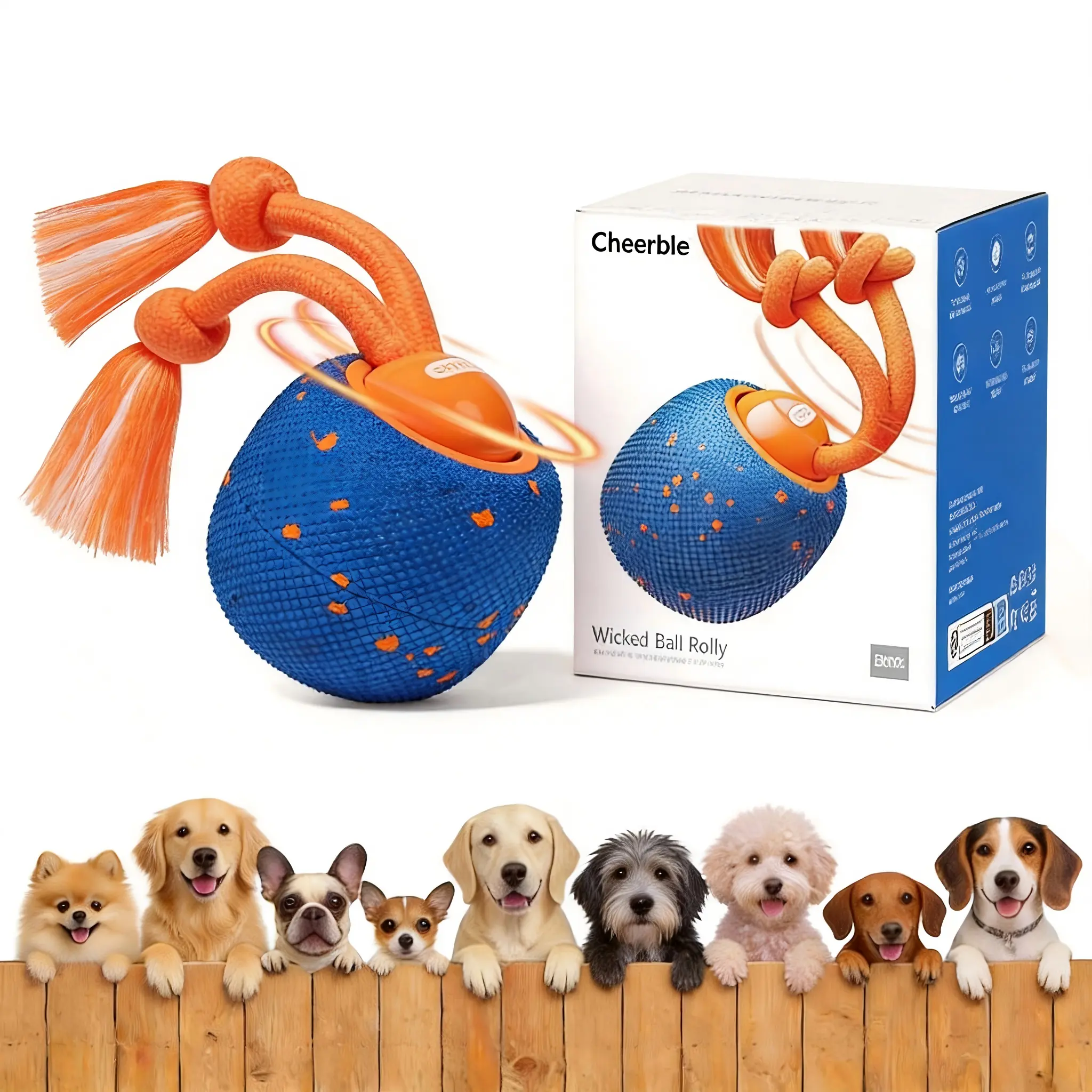 Cheerble] Smart Interactive Dog Ball, Wicked Ball Rolly, Automatic