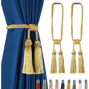 Curtain Tiebacks 2 Pack Tassel Curtain Tieback Modern  Tie Backs,Decorative Tassel Holdback for Draperies,Window Decor()