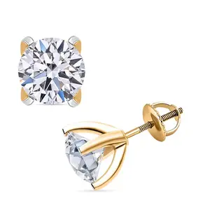 Luxuriant Lab Grown Diamond G VS 3.00 ctw Stud Earrings in 14K Yellow Gold Christmas Gifts