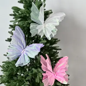 Silk Butterfly Decorations for Weddings & Outdoor Events, Vibrant Colors, 3D Design, Lightweight, Perfect for Photography Backdrops & Celebrations, Party Decoration, Ornaments