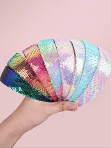 Colorful Sequins Decorated Wide Band Headband, Elegant Fashion Hair Accessories for Women & Girls, Minimalist Headwear Suitable for Thick Hair