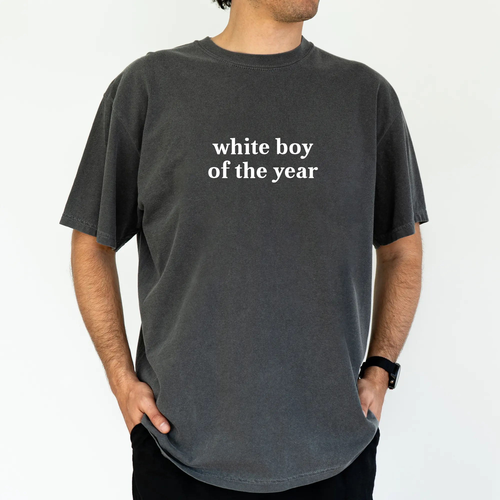 ChicCotton White Boy Of The Year Comfort Colors Shirt, Meme Men T-shirt, Funny Graphic Tee For Men, Youth Humor Men Clothing, Funny Gift For Him