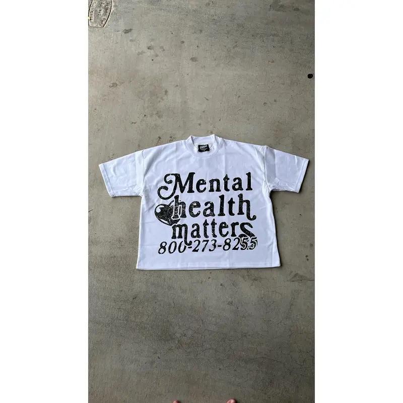 Mental Health Matters Tee dark design fantasy  shirt Streetwear Casual north west outfits jesus  shirts graphic tee