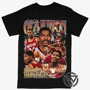 Hakeem Olajuwon T-shirt For Men Women, For Fans Unisex Casual Streetswear Top Houston Rockets Basketball