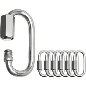 Locking Carabiner Clips, Stainless Steel Spring Snap Hook Locking Carabiner Heavy Duty - 304  Stainless Steel Thumb Screw Carabiner Clip