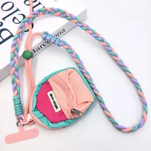 Summer Hot Pink phone lanyard crossbody with Kickstand Charm - lanyard  for Phone  - girlfriend gift featured deals adjustable mobile phone strap phone charm chain