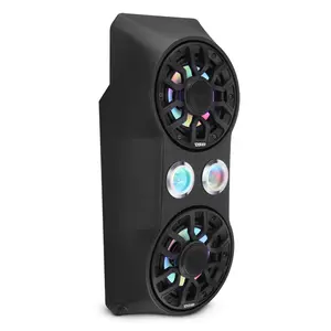 DS18 RZR-PROWFCC62LD Waterproof Aluminum Wired Waterfall Center Console Audio Enclosure for Polaris RZR Pro 2020+ Models - Loaded with 6.5" High Output Built-in Speakers, 2.3" Tweeters, Digital LED Lighting, and Protection, High Output Speakers