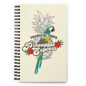 Pineapple Express Tropical Trips Spiral notebook Cannabis Themed Novelty Gifts blank dotted journals bullet  journals