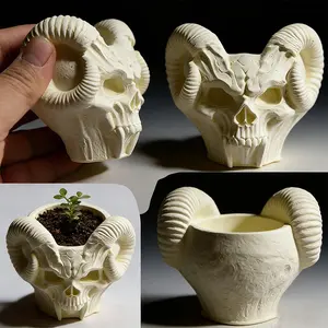 Skull Sheep Head Pen Holder Silicone Mold, Snail Decorative Piece, Octopus Tentacle Gothic Storage Jar, Concrete Handmade Mould