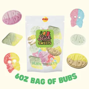 Bubs 6oz Swedish Foamy Soft Candy Skulls Ovals Classic Nostalgic Treats Sweet Delight Banana Sour Tutti Frutti Bubblegum Flavor