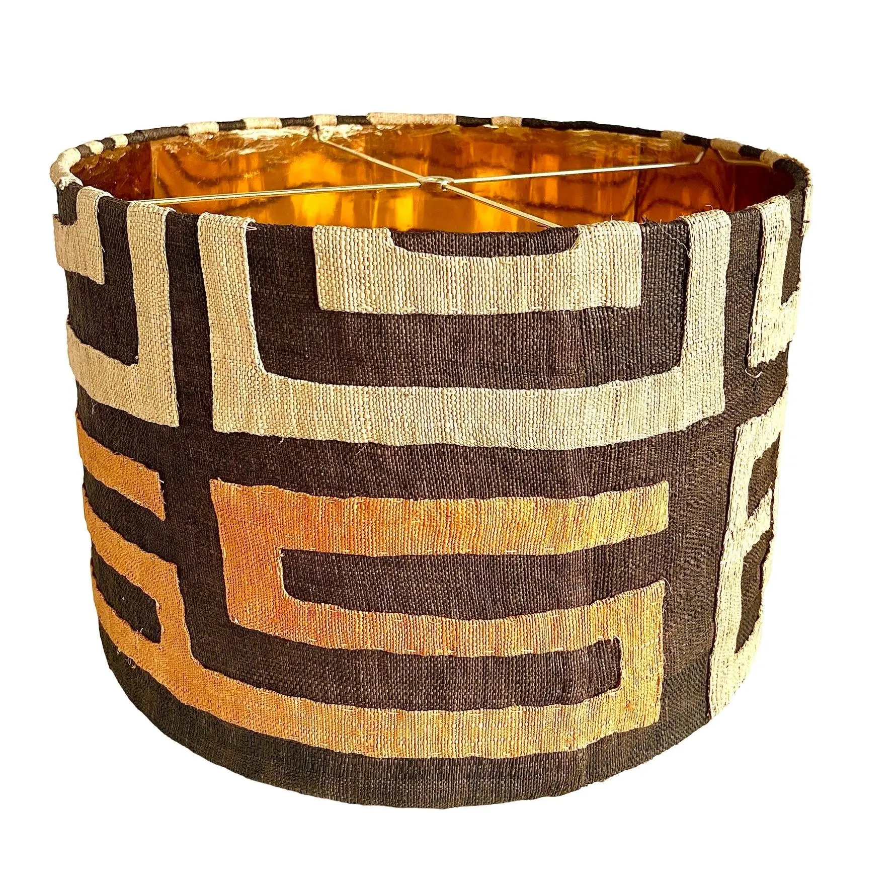 Maya / African Kuba Cloth Bespoke Drum Lampshade