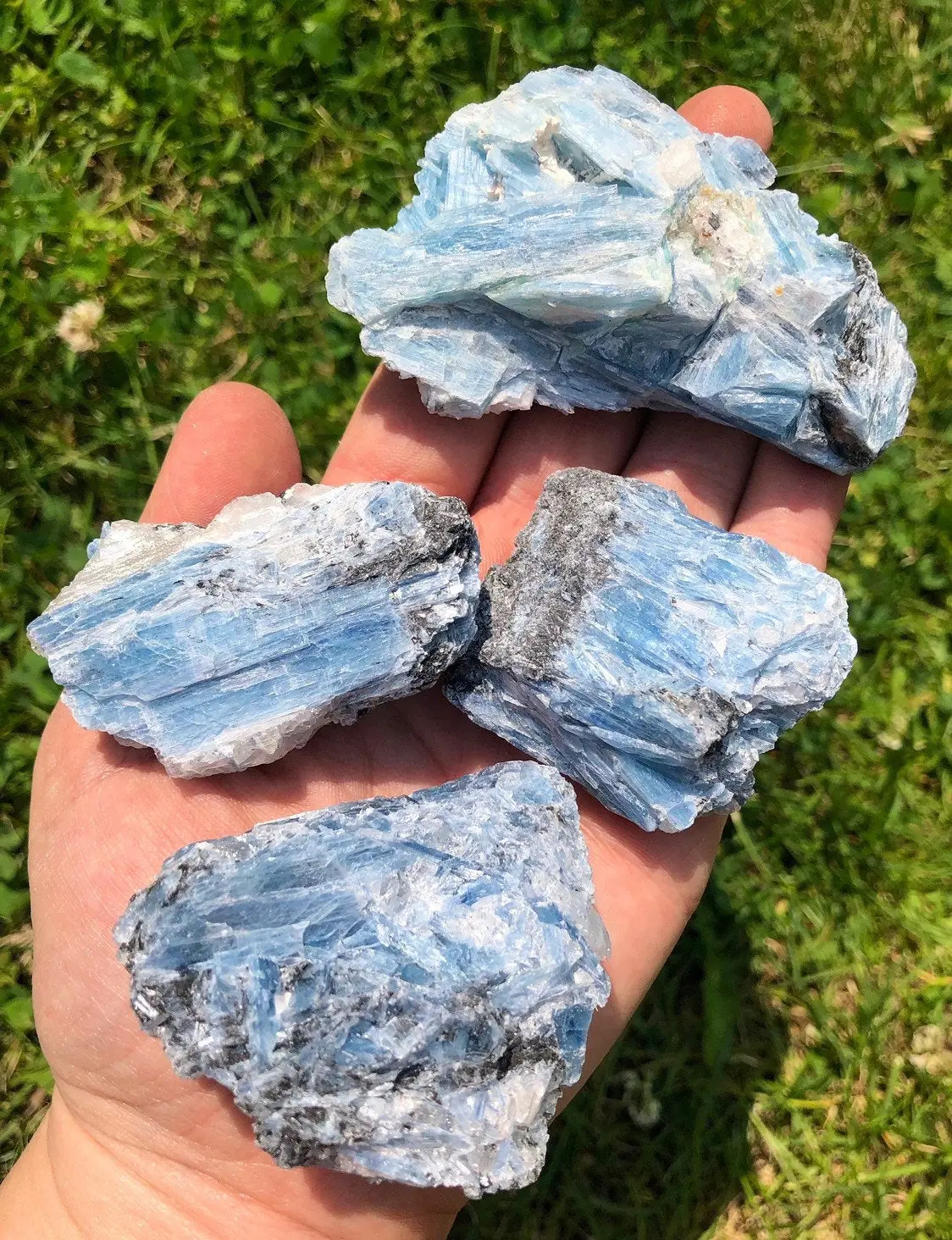 Raw Paraiba Blue Kyanite Crystal Cluster