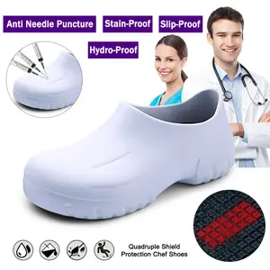 Doctor Nurse Medical Surgical Shoes Chef Shoes Men Women Non Slip Oil Water Resistant Round Toe Comfortable Work Shoes for Kitchen Garden Restaurant Service Black Clogs