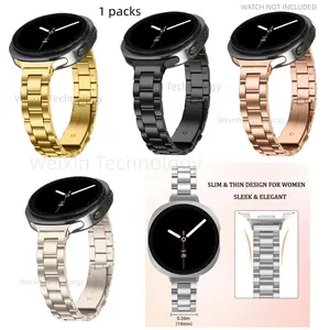 Suitable for Galaxy Watch 8 Classic 46mm/Galaxy Watch 8 40mm 44mm Stainless Steel Strap 46mm Thin Stainless Steel Strap Suitable for watch8 40mm Adjustable Strap, Solid Metal Business Replacement Strap, Smart Watch Straps