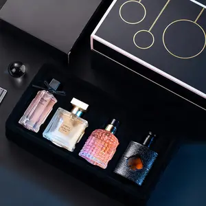 Jean Miss Women's Perfume Gift Box | The Story of Flowers | Black Opium Fragrance Four-piece Set | with Pink Pepper & Orange Blossom and Pear &Coffee,Jasmine | 30mL*1+25mL*3 | women's perfume | mini perfumes | long lasting perfume