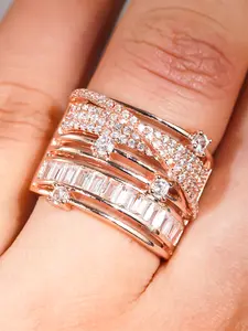 1 Pc Pretty Cubic Zirconia Ring For Women For Wedding Engagement Anniversary Party Jewelry Valentine's Day Gift