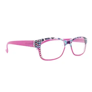 Olivia, (Bling) Women Reading Glasses Adorned W (Rose, Aquamarine) Genuine European Crystals. (Pink, Blue Tortoise Grey)  NY fifth avenue
