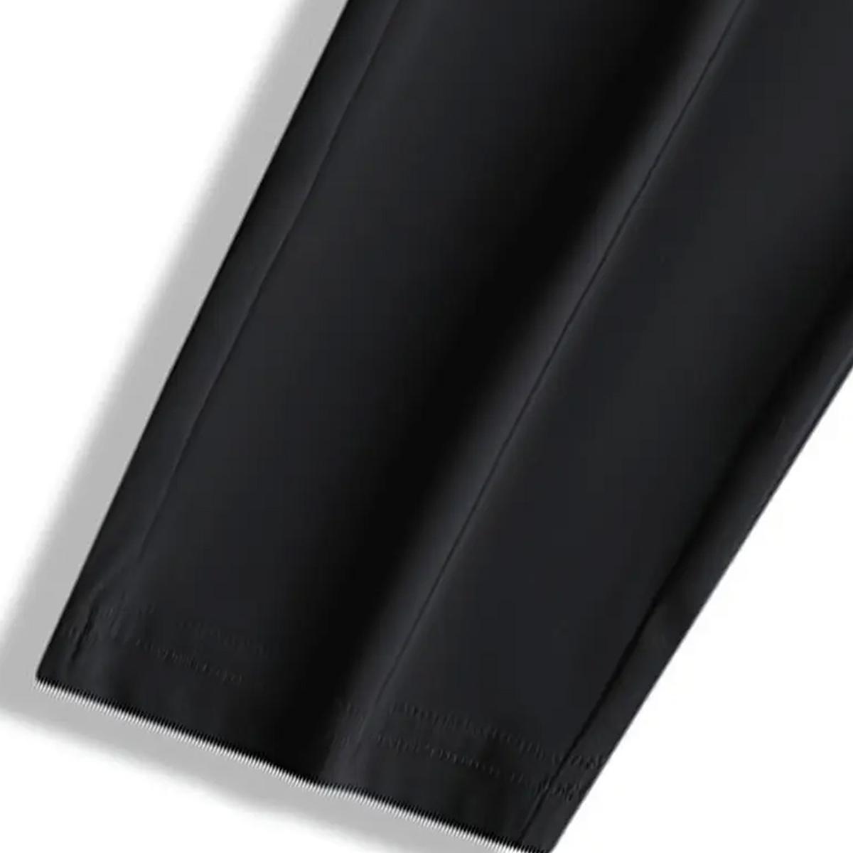 Men's lightweight ice silk fiber fabric joggers with quick-dry elastic waistband and hidden zipper design, breathable and comfortable straight-leg pants, suitable for casual wear, outdoor activities, and party style.