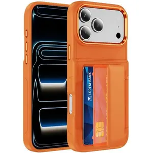 RFID Anti-Theft Wallet Case for iPhone 17 Pro, iPhone 17 Pro Max - 2-Card Slot, Military-Grade Drop Protection, Durable Acrylic Material, Comprehensive Camera Protection