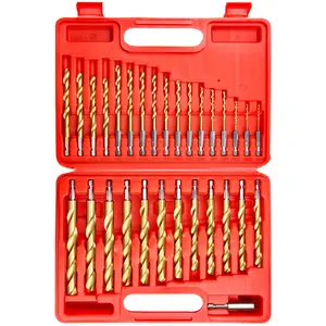 30 Pcs Impact Twist Drill Bit Set，1/16"-1/2" Hex Shank Hss Titanium Drill Bits，Fit for Metal/Wood/Plastic Sink High Speed Steel Tool Accessories Cutting
