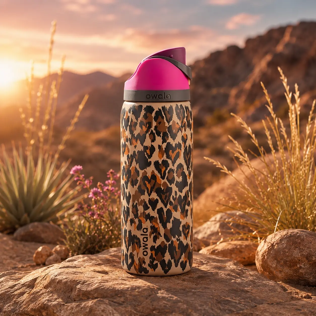 [Limited Edition] Owala UO Exclusive Wild At Heart FreeSip 32 oz Water Bottle Insulated Kawaii Aesthetic for School Gym Workout Travel