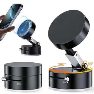 360 Degree Rotating Vacuum Double-Sided Magnetic Cup Car Phone Holder, Foldable Dashboard Mobile Stand for Easy Use, Car Cellphone Mount