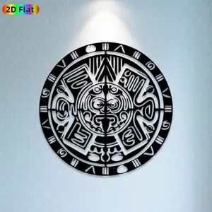 1pc Aztec Calendar Metal Wall Art, Intricate Aztec Statue Mural, Ideal Gift for New Year, Christmas, Cultural Decor Enthusiasts, Rust-Resistant Metal Wall Decor Wall Sculptures, Perfect for Indoor Wall & Outdoor Fence, Unique Ethnic Home Decor