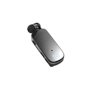Clip-on retractable cord Bluetooth earphone, in-ear, digital display, long battery life, business single-ear headset