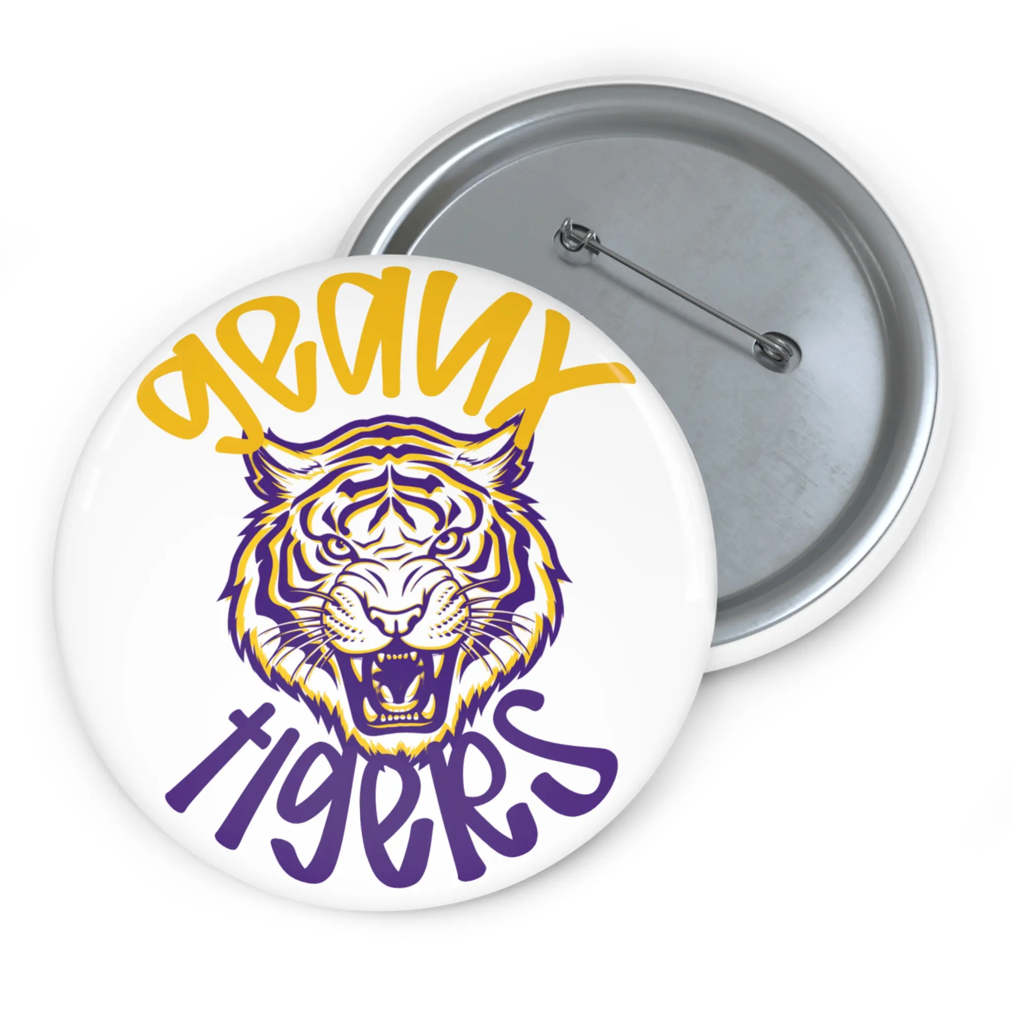 Custom Tigers Pin Buttons | Geaux Tigers Badges, Sports Fans Gifts, School Spirit Accessories, Unique Party Favors, Louisiana Pride