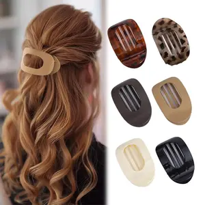 6-Pack No-Crease Flat Hair Clips – Acrylic Barrettes with Strong Hold for Women & Girls, Matte Claw Clips for Thick & Thin Hair, Trendy Hair Accessories for Work, Party & Travel,Christmas gifts