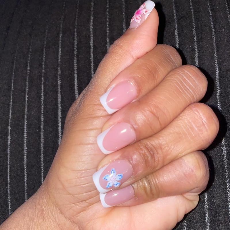 140Pcs French Gel Nail Tips, French Tip Press on Nails Short Square, Glossy Natural Artificial Full Cover Cute False Nails Pre-lasting, Short Square Press On Nails Fake Nails Extensions Gel Nail Tips Nail Art DIY Manicure Gifts for Women, Nail Tips Kit